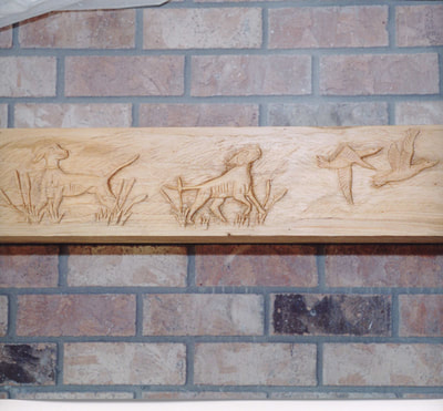 custom carved solid wood mantle