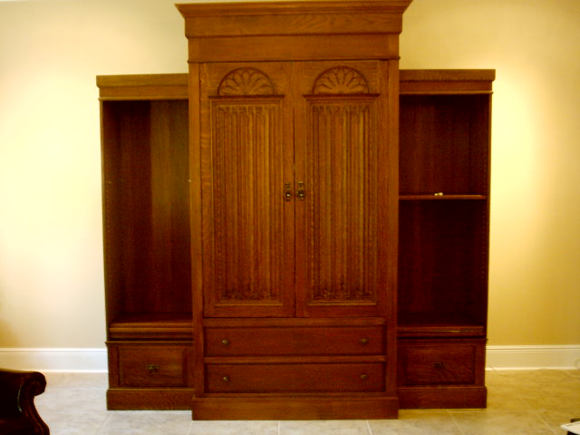 Antique remodel . armoire, Line fold Doors,